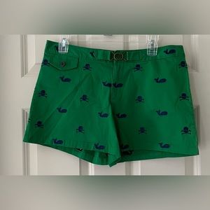 Libertine for Target Shorts -Whales & Skull's green w/navy Embroidery Size 9.